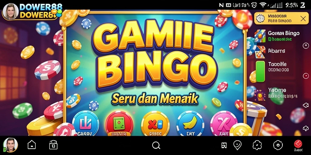 Tampilan gameplay seru dan memikat di DOWER88 dengan latar belakang bingo.