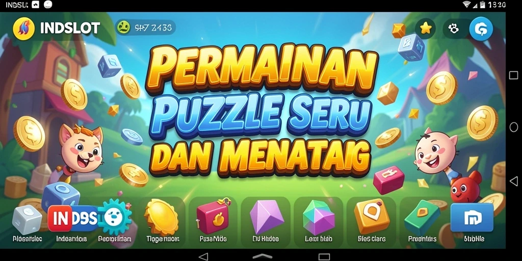 Tampilan gameplay seru INDSLOT dengan tantangan puzzle menarik.