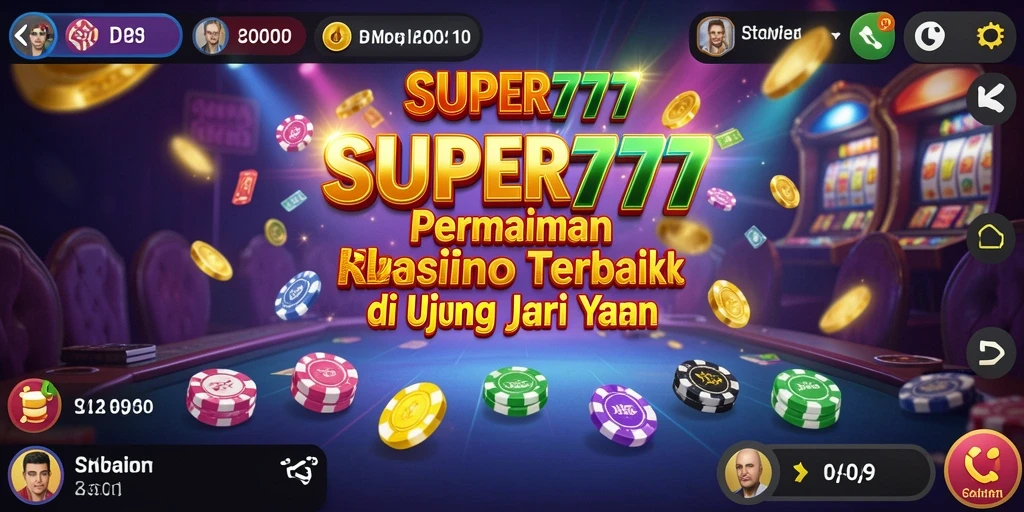 Tampilan menarik dari gameplay Kasino SUPER777 yang menantang.