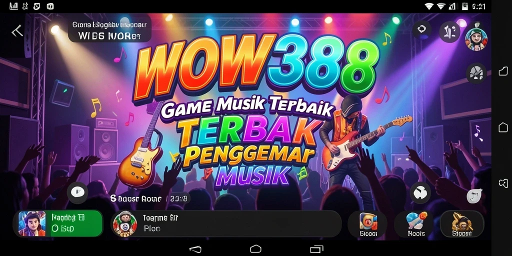 Screenshot WOW388 menampilkan antarmuka gameplay dengan berbagai pilihan lagu.